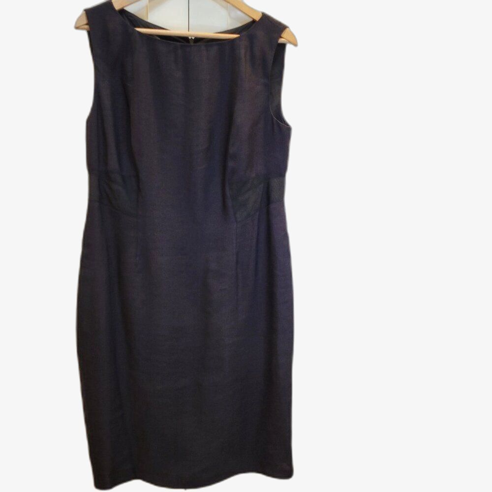 Jones New York Little Black Dress Linen Sleeveless Sheath Minimalist Capsule 12